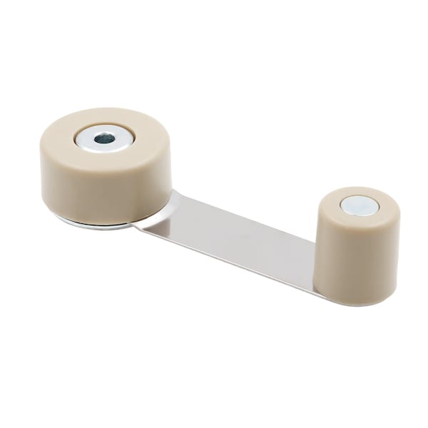 Prime-Line Door Stop w/ Door Retainer on Pivoting Arm, Tan, w/Adhesive Back, For 1-3/4 in. Thick Door 1 Set U 101116 - main